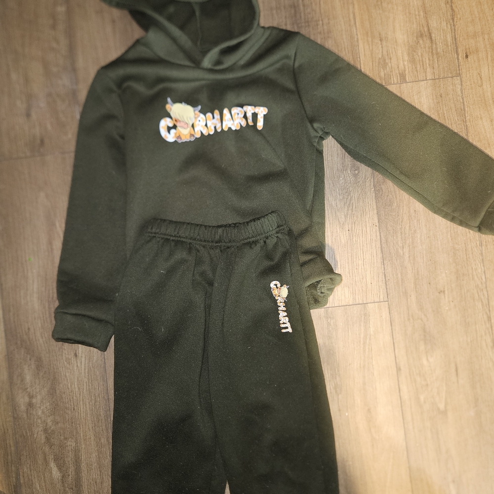 Carhartt Kids Dark Green Sweatpants & Hoodie Set